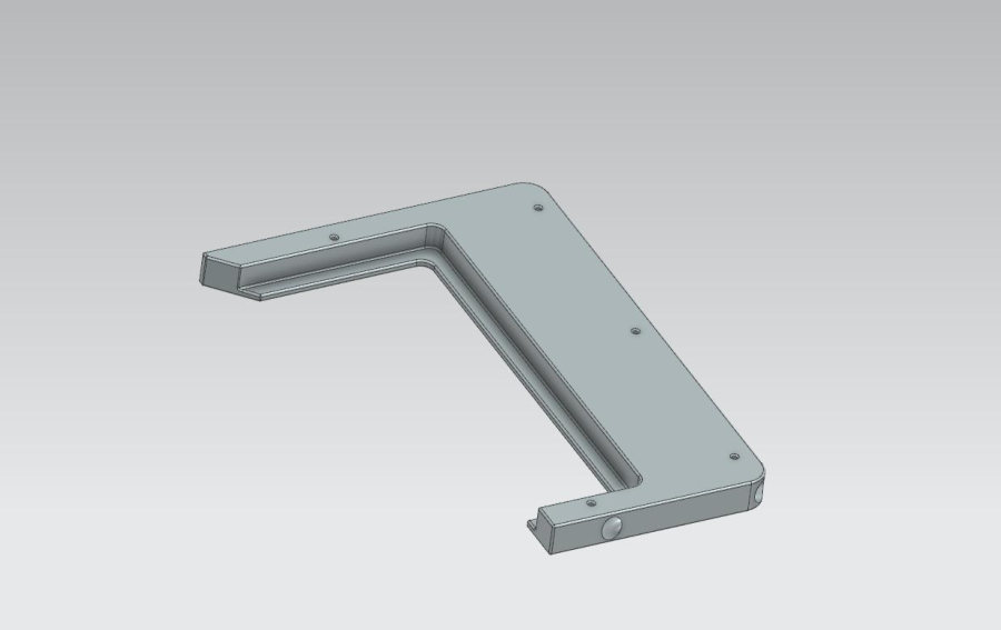 CAD model of a long angled bracket