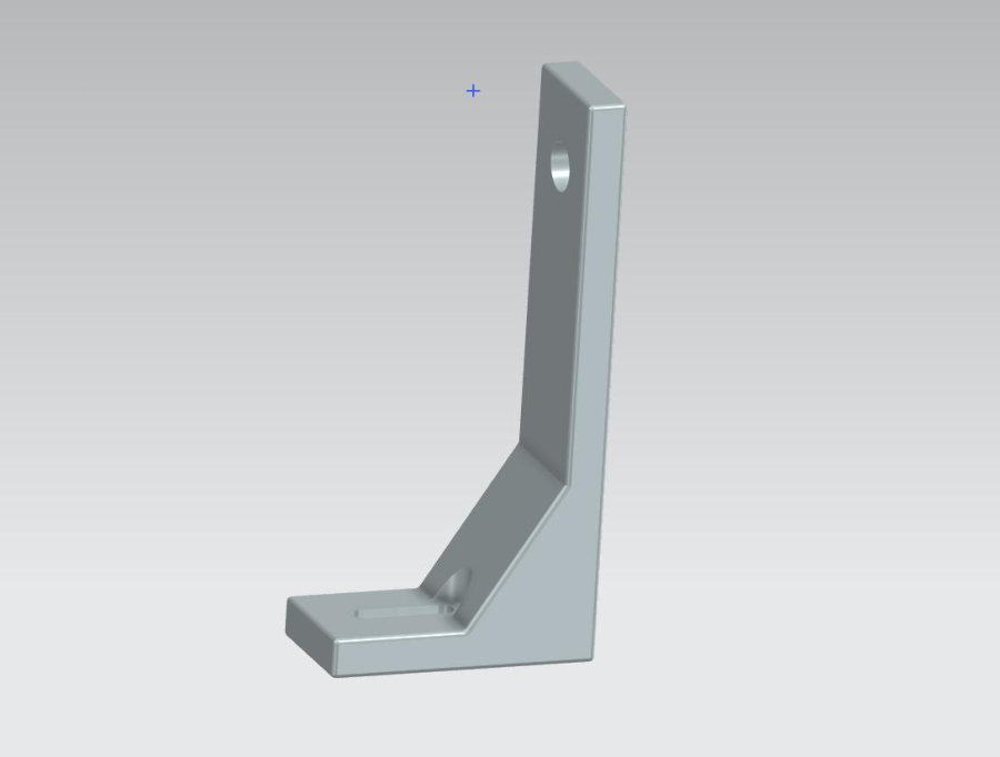 CAD model of an L-shaped sensor bracket